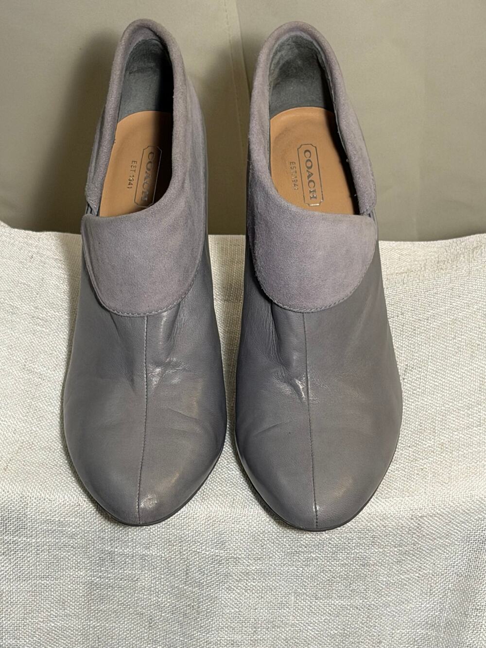 Coach Annika Grey Suede and Leather Bootie